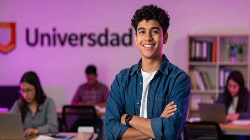 Estudiante universitario mexicano, imagen vibrante y detallada
