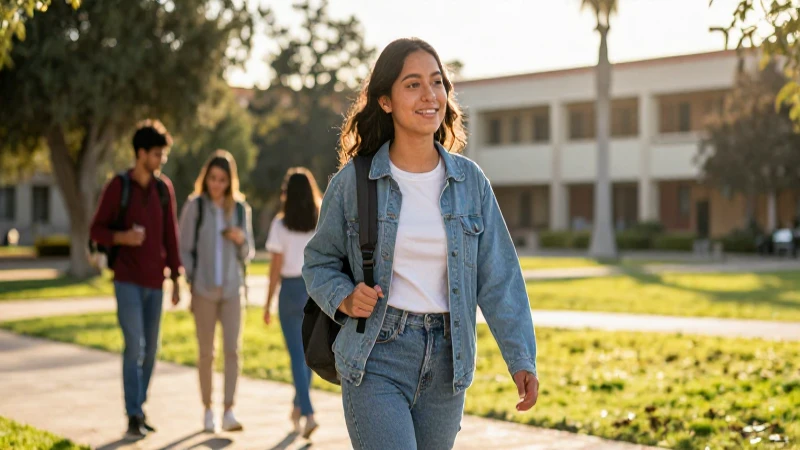 Joven mexicana exitosa en vibrante campus