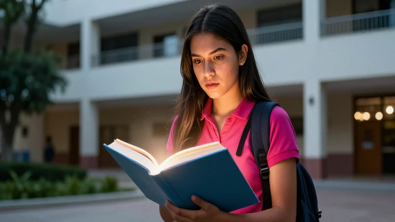 Estudiante mexicano decidido estudia
