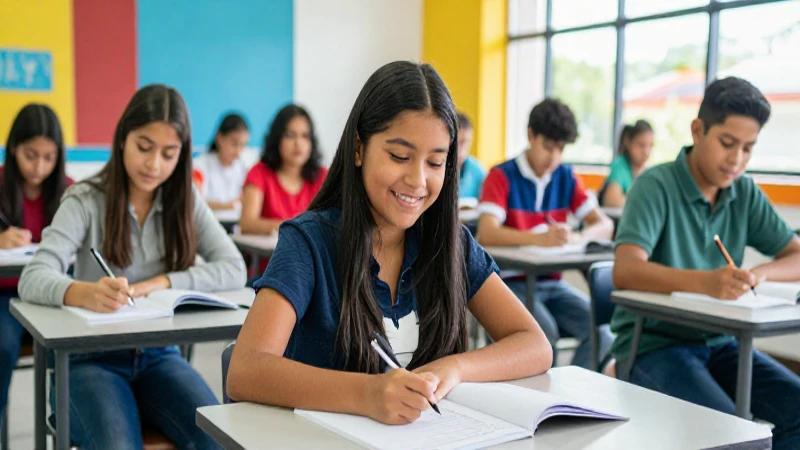 Estudiantes mexicanos felices en un campus moderno