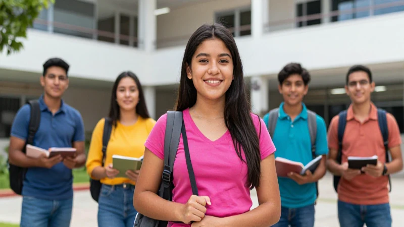 Estudiantes mexicanos exitosos en campus vibrante