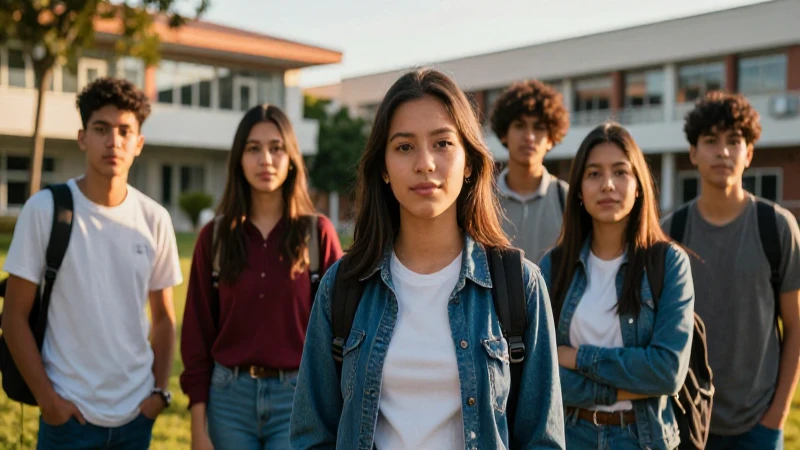 Estudiantes ambiciosos mexicanos bajo luz dorada
