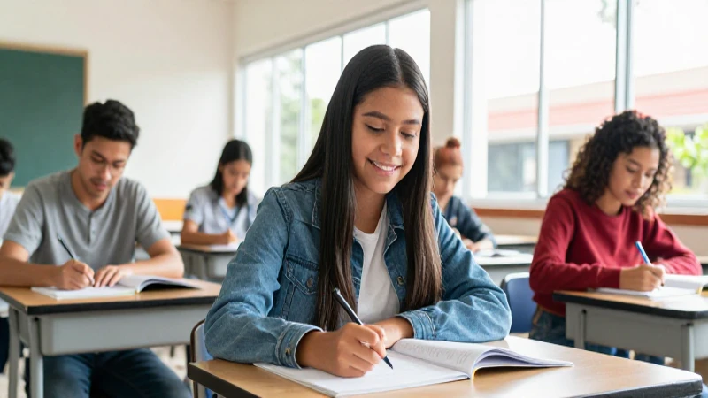 Estudiante mexicano diverso estudia con éxito y luz