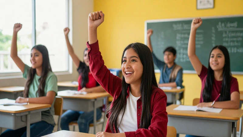 Éxito estudiantil mexicano en aula moderna