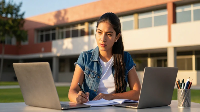 Dónde son las escuelas prioritarias en Tamaulipas para becas 2026 53 Estudiante mexicano en campus con luz dorada