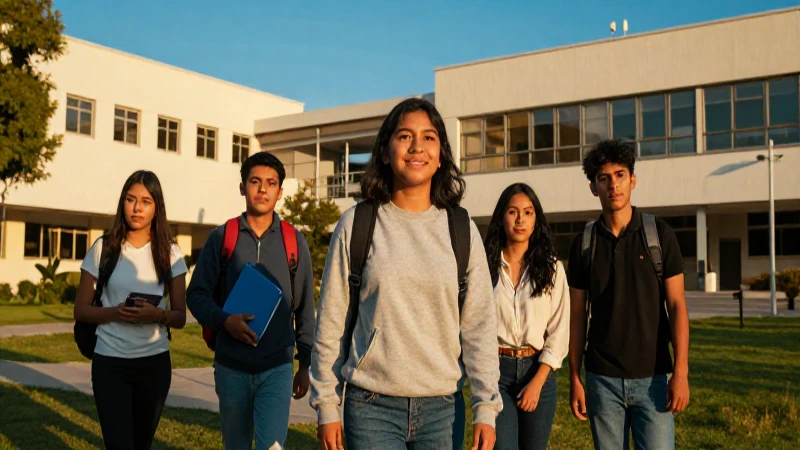 Estudiantes mexicanos bajo una luz cinematográfica