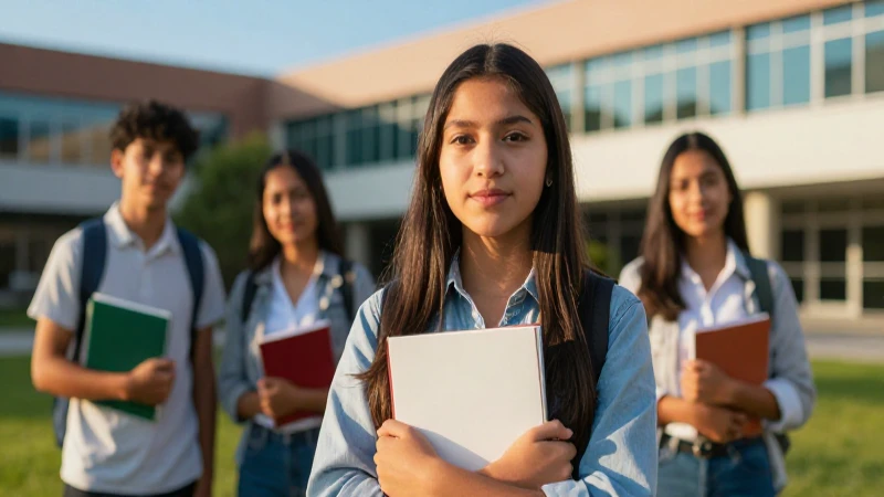 Joven mexicano exitoso en campus moderno