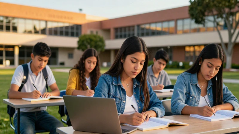Estudiante mexicano estudia con éxito en la universidad moderna