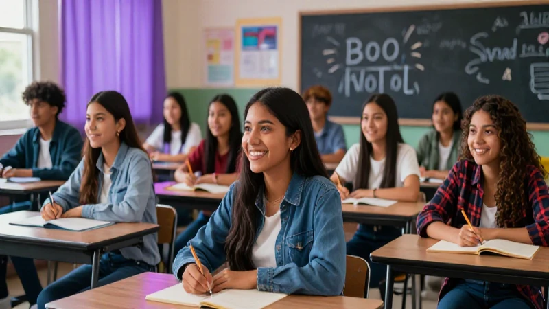 Éxito escolar mexicano vibrante y profesional