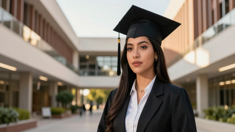 Elegante graduado mexicano bajo luz cinematográfica