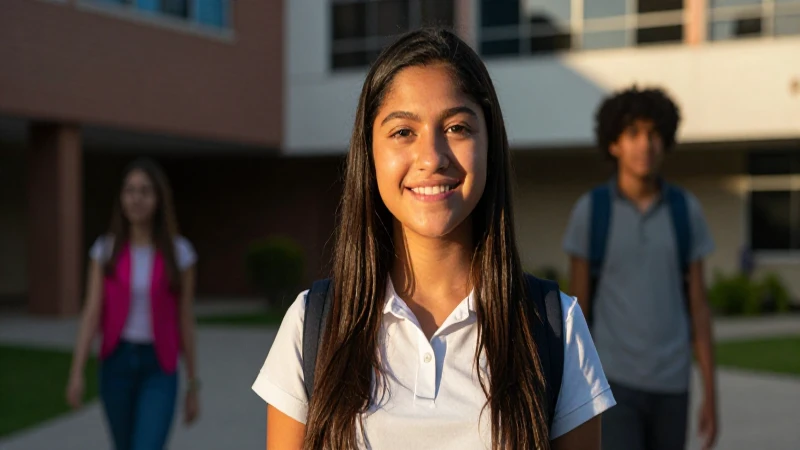 Estudiante mexicana diversa ilumina el éxito con esperanza