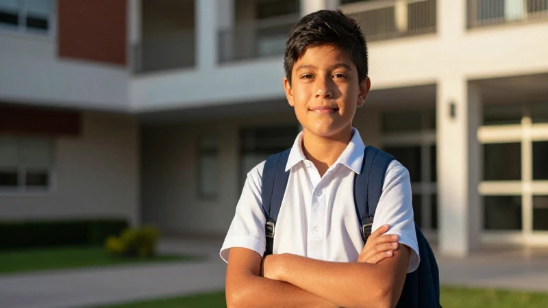 Joven mexicano en aula moderna y vibrante