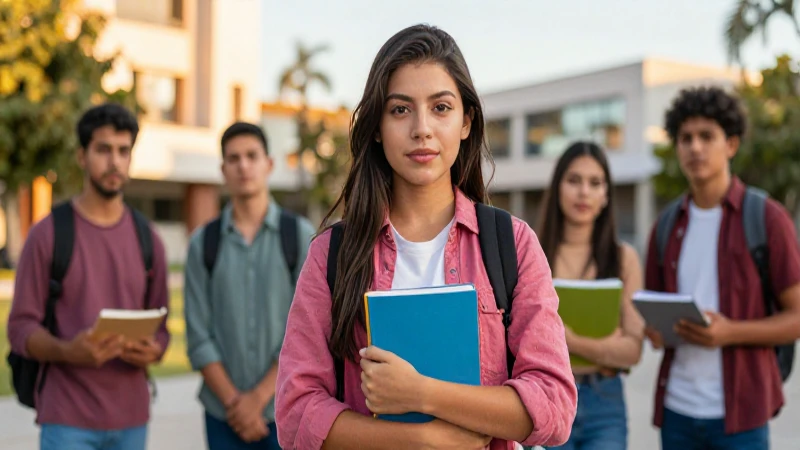 Retrato cinemático de estudiante mexicano