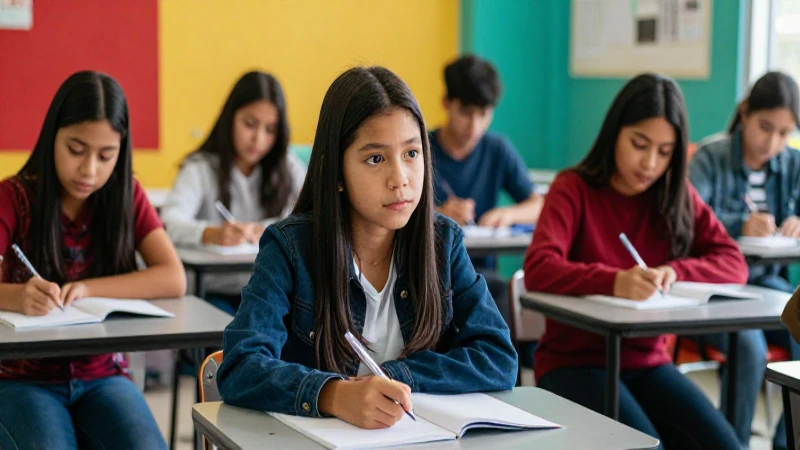 Estudiantes mexicanos exitosos en el aula, estilo cinemático