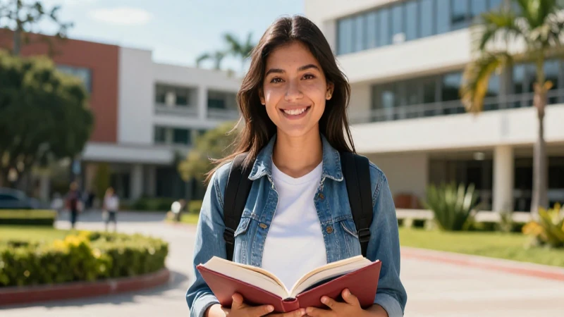 Estudiante mexicano sonriendo ante oportunidades