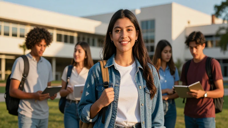 Estudiante mexicano en universidad, estética profesional