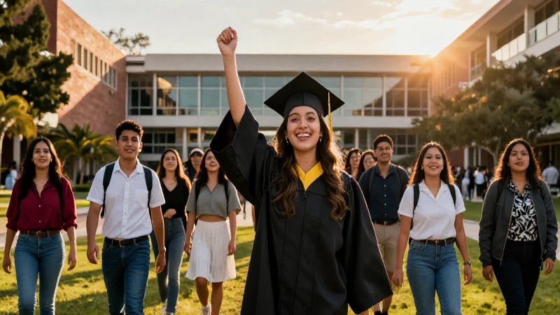 Graduada mexicana triunfa en campus moderno y dorado
