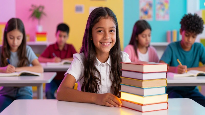 Estudiante mexicano sonriente en clase moderna