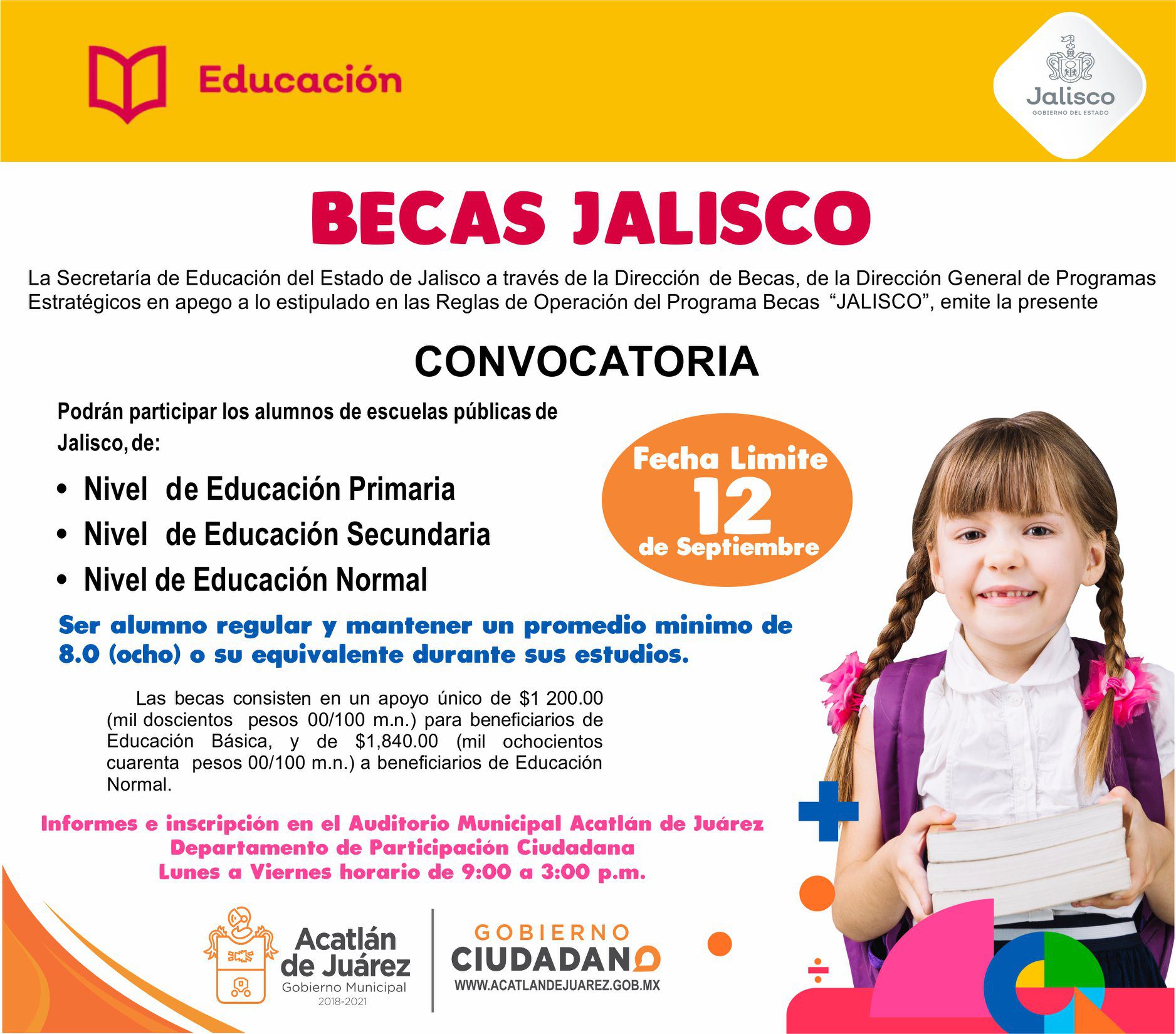 Becas disponibles para primaria en Jalisco: Información y requisitos