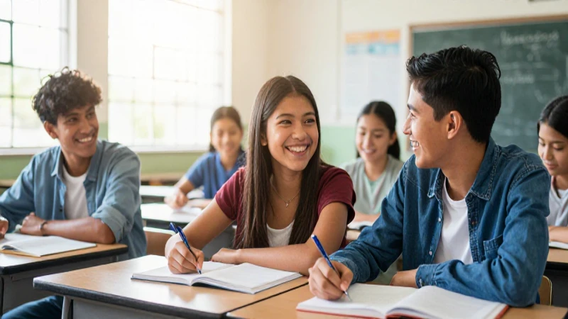 Estudiantes mexicanos jóvenes estudian con oportunidad