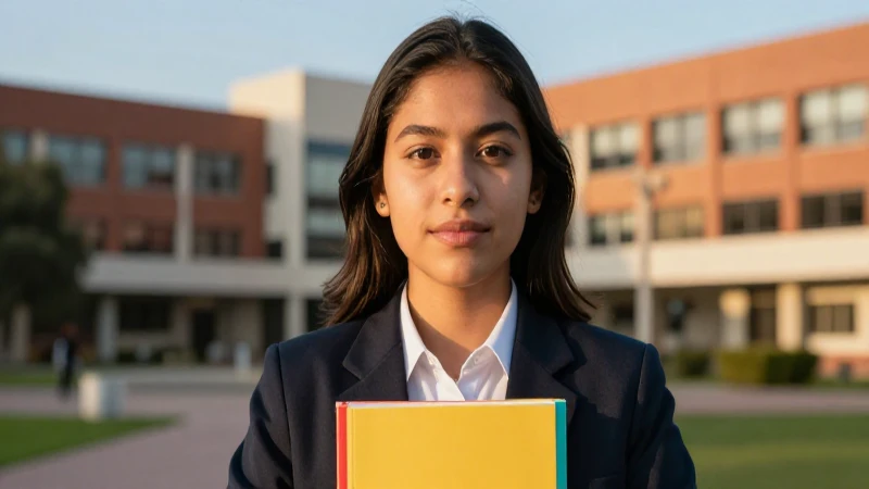 Retrato de estudiante mexicano exitoso en universidad