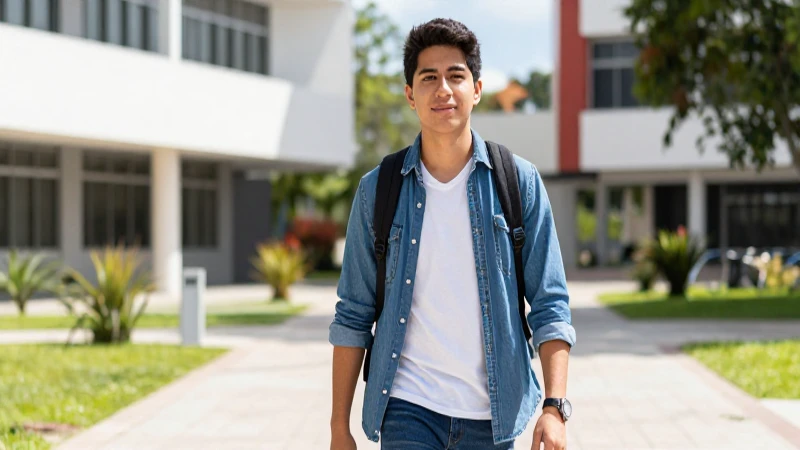 Joven estudiante triunfa en campus moderno