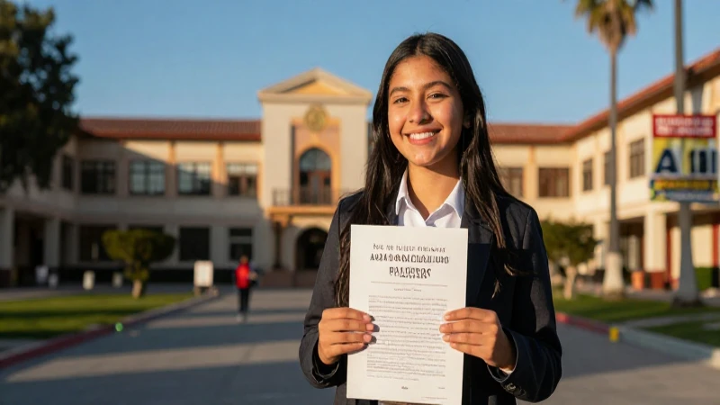 Cuáles son los resultados de las becas en el Estado de México 91 Estudiante mexicano feliz en vibrante campus universitario