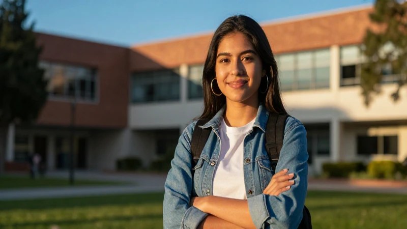 Joven estudiante mexicano con vibra universitaria profesional