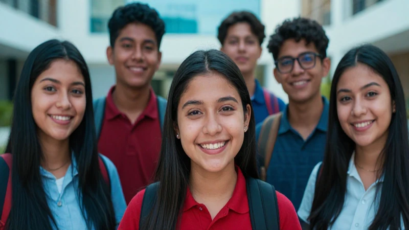 Estudiantes mexicanos felices celebrando su éxito