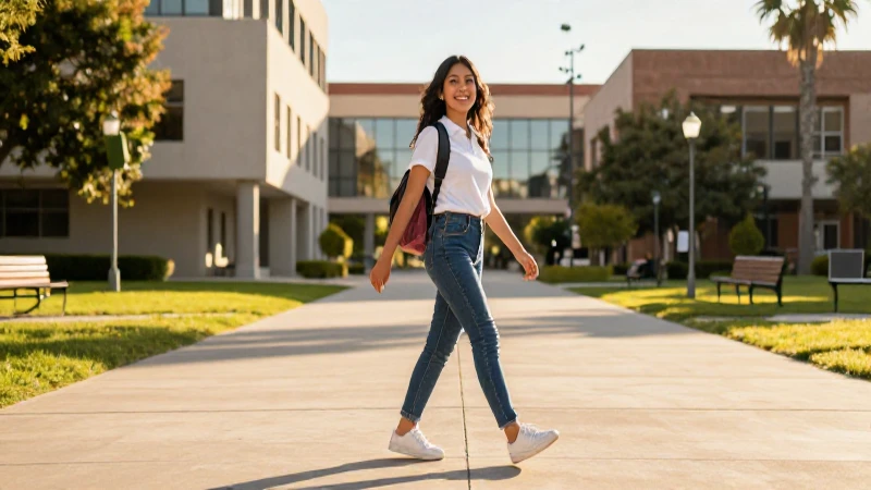 Estudiante mexicano exitoso en campus universitario moderno