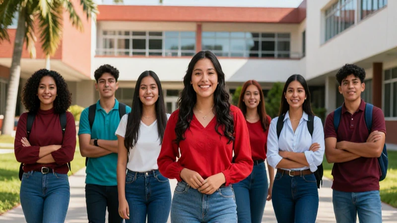Jóvenes mexicanos brillantes en universidad moderna