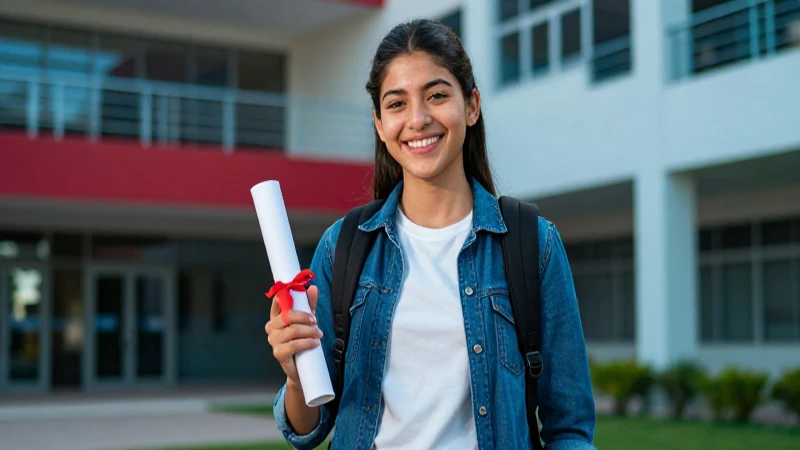 Estudiante mexicano feliz con su diploma