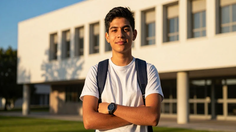 Estudiante mexicano en campus cinematográfico