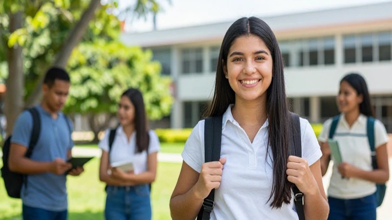 Estudiante mexicano diverso simboliza éxito académico