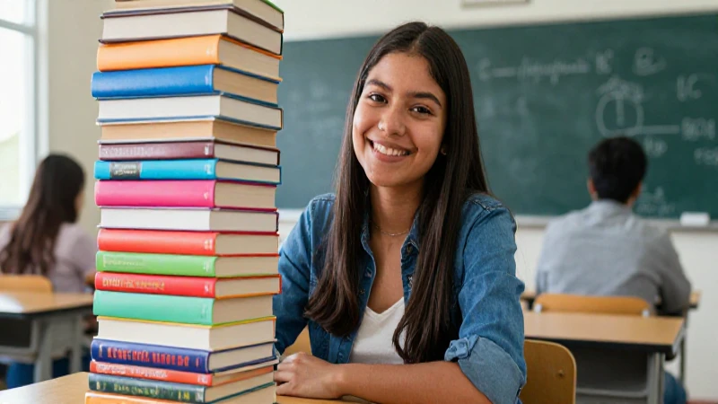 Joven mexicano feliz en aula vibrante