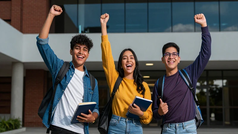 Estudiantes mexicanos celebran éxito universitario dinámico