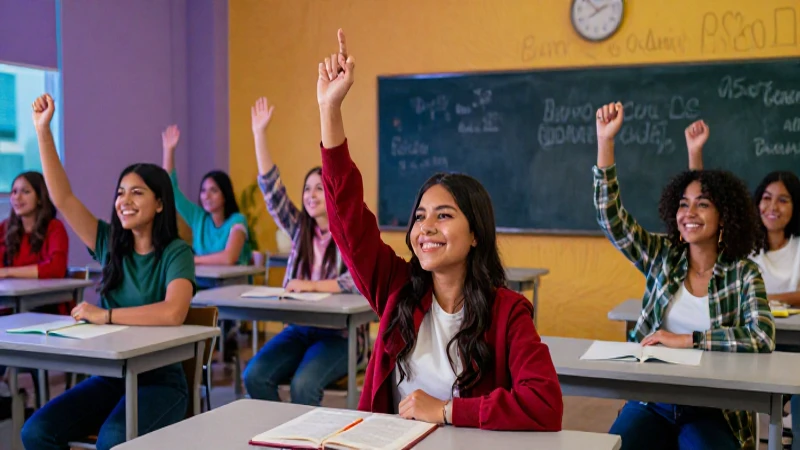 Éxito académico vibrante en aulas modernas