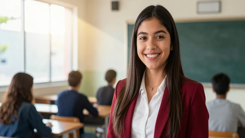 Estudiante mexicana feliz y exitosa en clase
