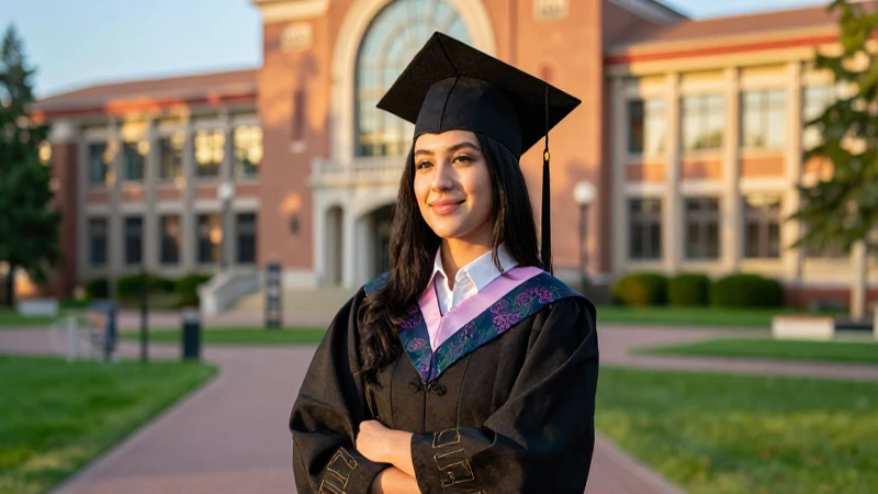 Foto impactante de graduada latina