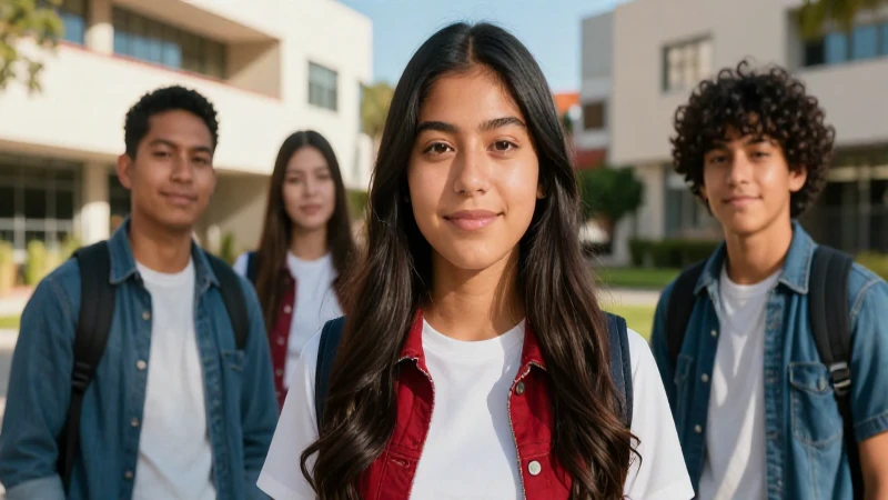 Retrato vibrante de estudiante mexicano orgulloso