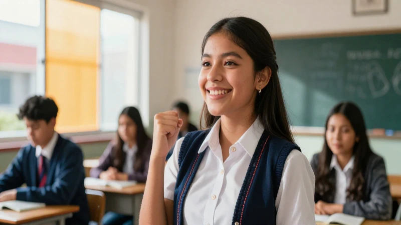 Joven mexicano feliz logrando su futuro