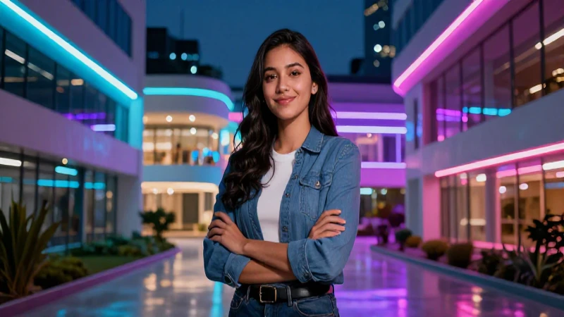 Emprendedor mexicano moderno en campus tecnológico