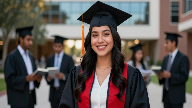 Estudiante mexicano en universidad, foto profesional