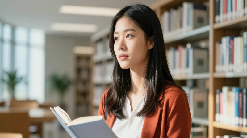 Joven estudiante en biblioteca, foto profesional