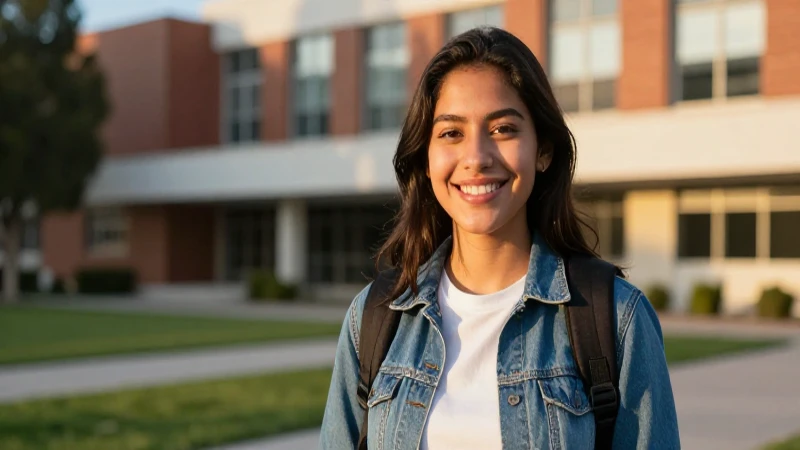 Estudiante mexicano sonriente, estilo cinematográfico