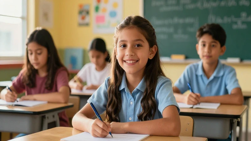 Niños mexicanos sonriendo en aprendizaje vibrante