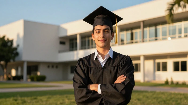 Joven graduado mexicano confiado