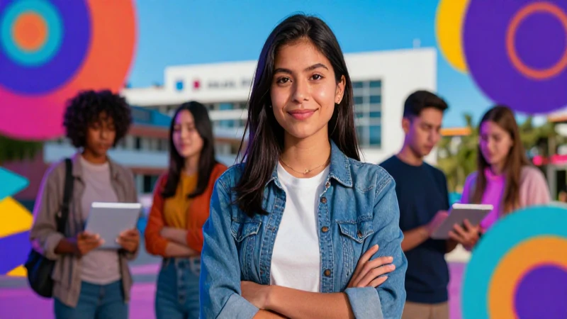 Joven estudiante mexicano universitario exitoso