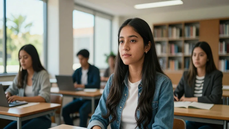 Estudiante mexicano exitoso en entorno académico moderno