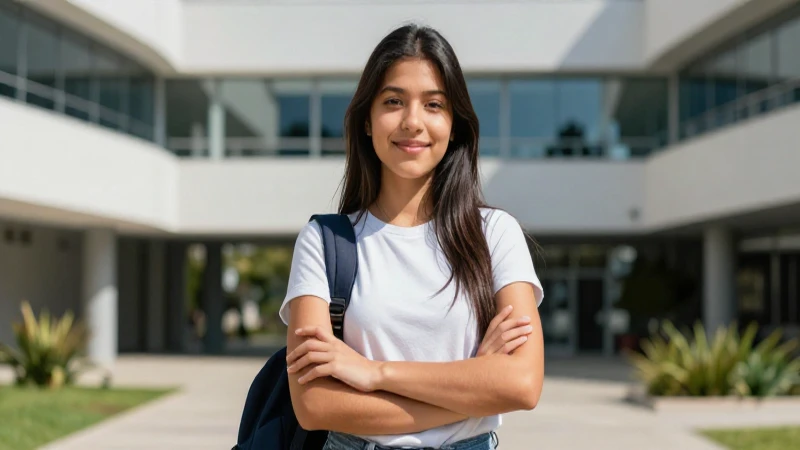 Estudiante mexicano universitario, éxito y confianza